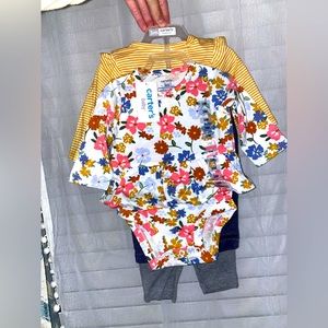 Baby girl 3 month leggings and shirt set bodysuits